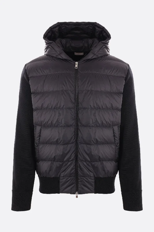 nylon and knit down jacket