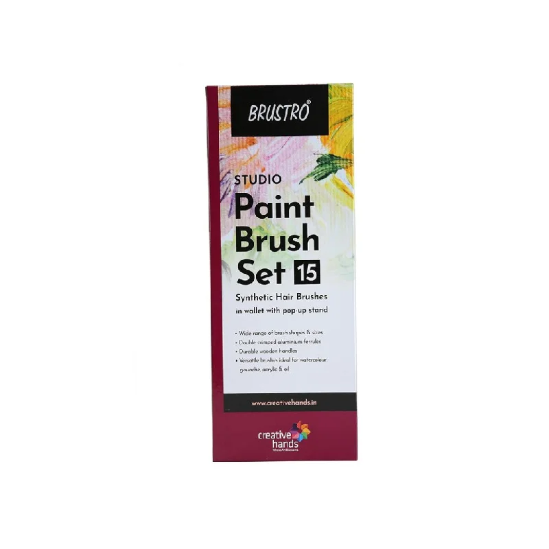 Decoupage art supplies for decorating with paper cut - outs​ Brustro Studio Paint Brush Set of 15