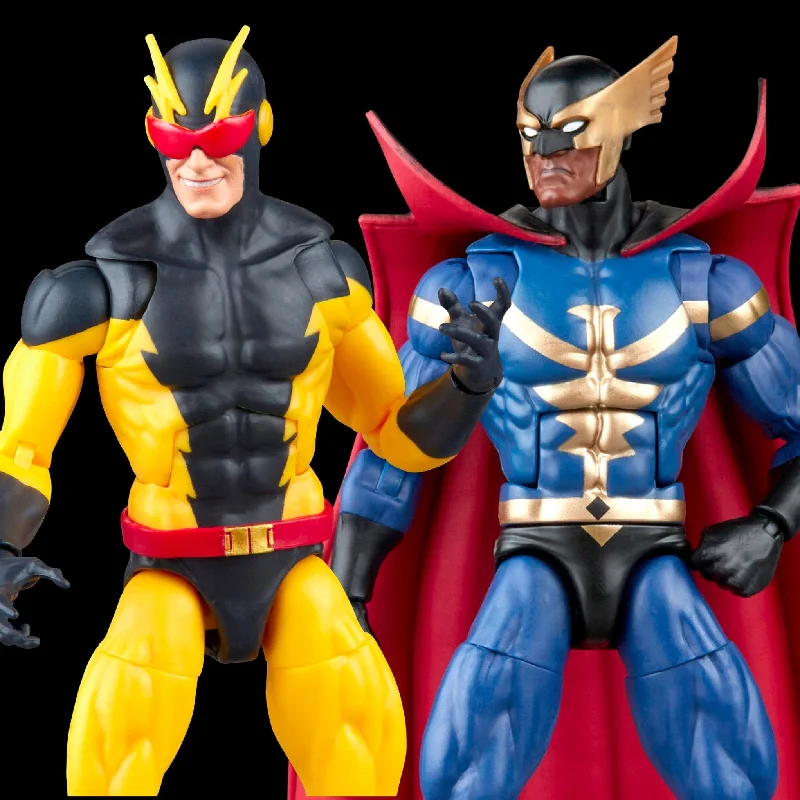 Hot Wheels Action Figures with Race - Track Accessories​ Marvel Legends Squadron Surpreme Nighthawk & Blur 2-Pack