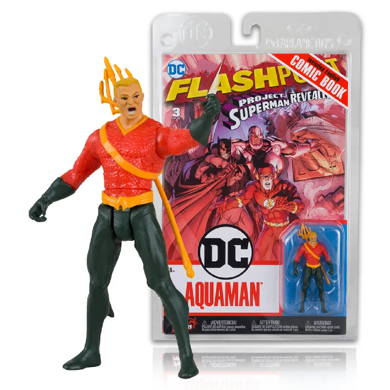 DOTA 2 Hero Action Figures Page Punchers Aquaman w/Flashpoint Comic 3" Scale Action Figure - (DC Direct) McFarlane Toys DOTA 2 Hero Action Figures Page Punchers Aquaman w/Flashpoint Comic 3" Scale Action Figure - (DC Direct) McFarlane Toys