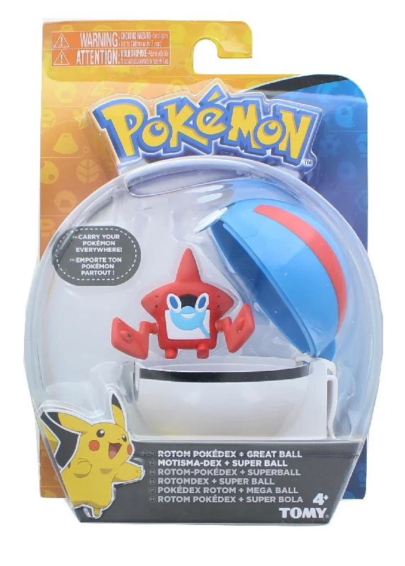 Ralph Breaks the Internet Ralph and Vanellope Action Figures​ Pokemon Clip and Carry Poke Ball | 2 Inch Rotom and Great Ball