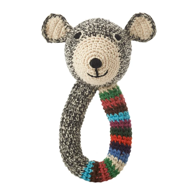 Plush toys for bakers in cupcake or cookie - shaped forms Anne-Claire Petit Teddy Ring Crochet with Bell - Stripy Plush toys for bakers in cupcake or cookie - shaped forms Anne-Claire Petit Teddy Ring Crochet with Bell - Stripy