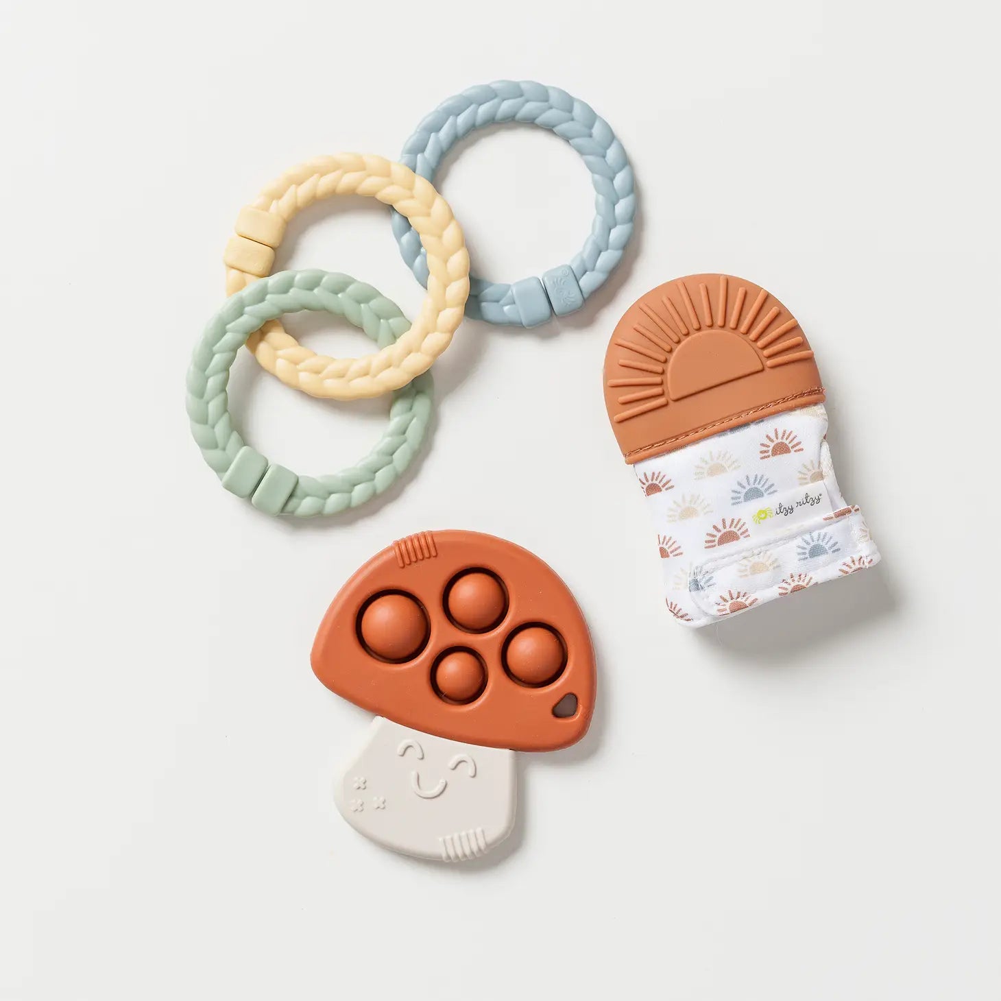 Plush toys for art lovers with artistic patterns​ Itzy Teether Gift Set