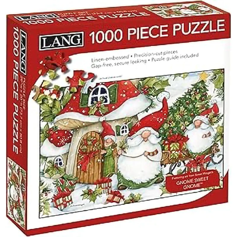 Escape - room - style puzzles for home challenges​ Lang : Holiday Gnomes Puzzles 1000pc Jigsaw Puzzle