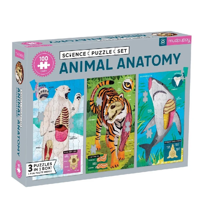 Escape - room - style puzzles for home challenges​ Mud Puppy Animal Anatomy Science Puzzle