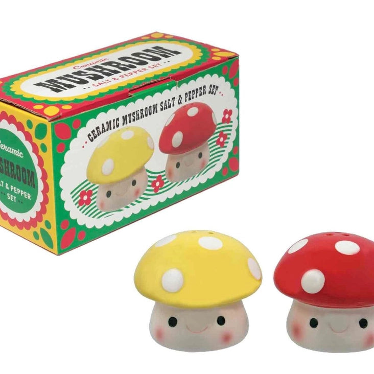 Plush toys for art lovers with artistic patterns​ Mushroom Salt & Pepper Set