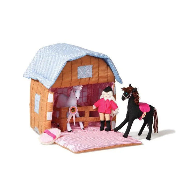 Plush toys for librarians with book - or library - card - shaped details​ Oskar and Ellen Horse Stable