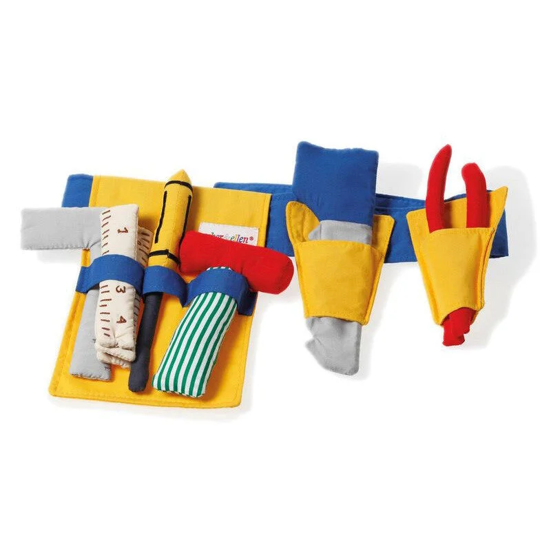 Plush toys for skiers in ski - themed outfits​ Oskar and Ellen Tool Belt