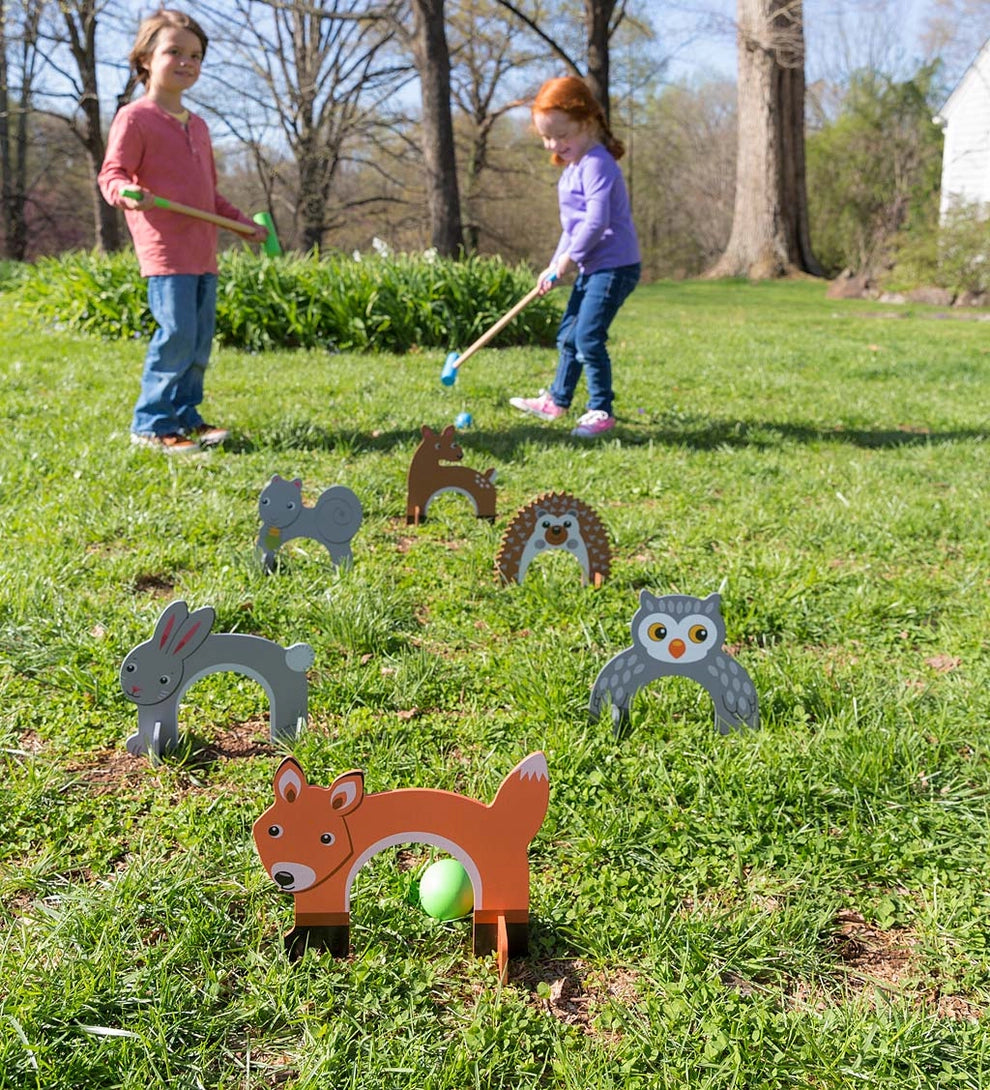 Fairy - winged plush toys for magical play​ Printed Wooden Croquet Set
