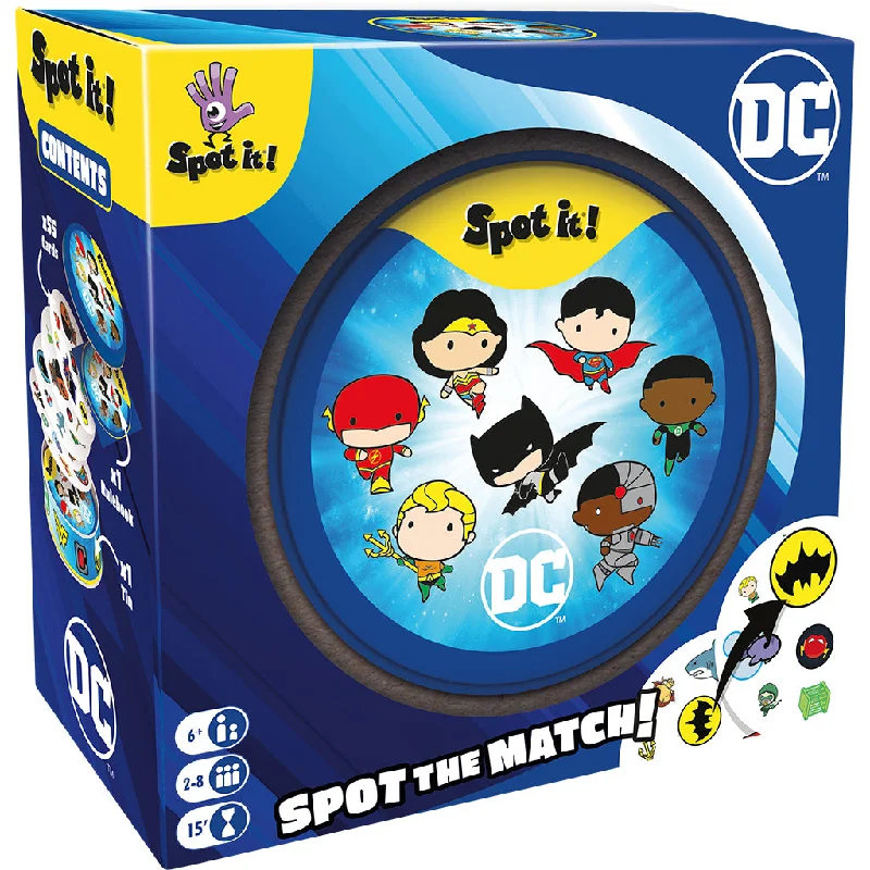 Plush toys for skiers in ski - themed outfits​ Spot It DC Universe