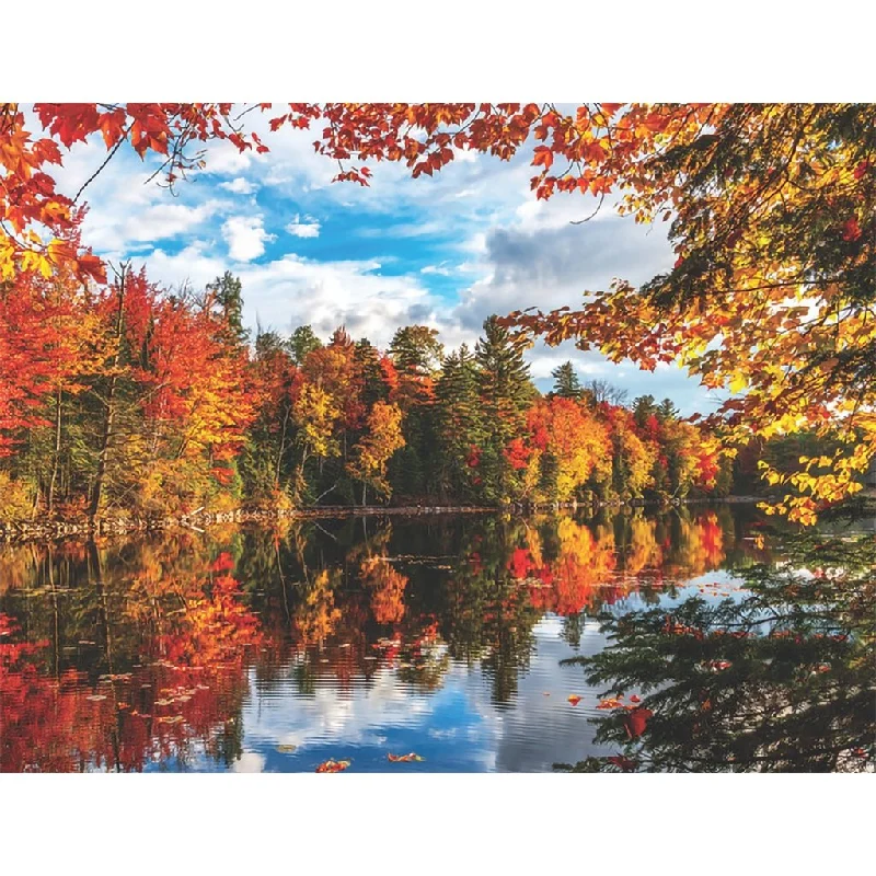 Puzzle - based fitness challenges for physical activity​ Springbok : Autumn Lake 1500 Piece Jigsaw Puzzle
